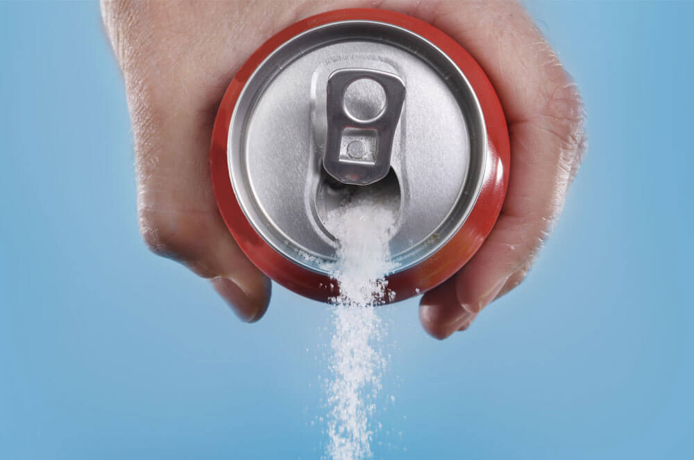 sugar pouring out of can
